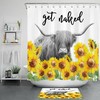 Sunflower Get Naked Highland Cow Shower Curtain Funny Bathroom Accessories