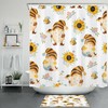Sunflower Gnome Shower Curtain - Funny Cartoon Flower Bathroom Decor