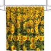 Sunflower Nature Floral Vintage Shower Curtain Ideas Waterproof Washable Green Yellow