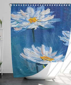 Sunflower Oil Painting Waterproof Bathroom Shower Curtain, Christmas Gift Home Decor - Unbranded