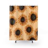 Sunflower On Tan Shower Curtain For A Natural And Beautiful Bathroom