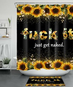 Sunflower Quote Print Shower Curtain For A Cheerful Bathroom