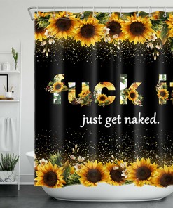Sunflower Quote Print Shower Curtain For A Cheerful Bathroom