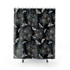Sunflower Shower Curtain - Black Floral Bathroom Decor With Waterproof Fabric