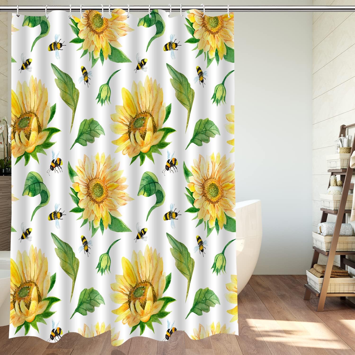 Sunflower Shower Curtain By Dephoto - A Bright And Cheerful Addition To Your Bathroom - Image 3