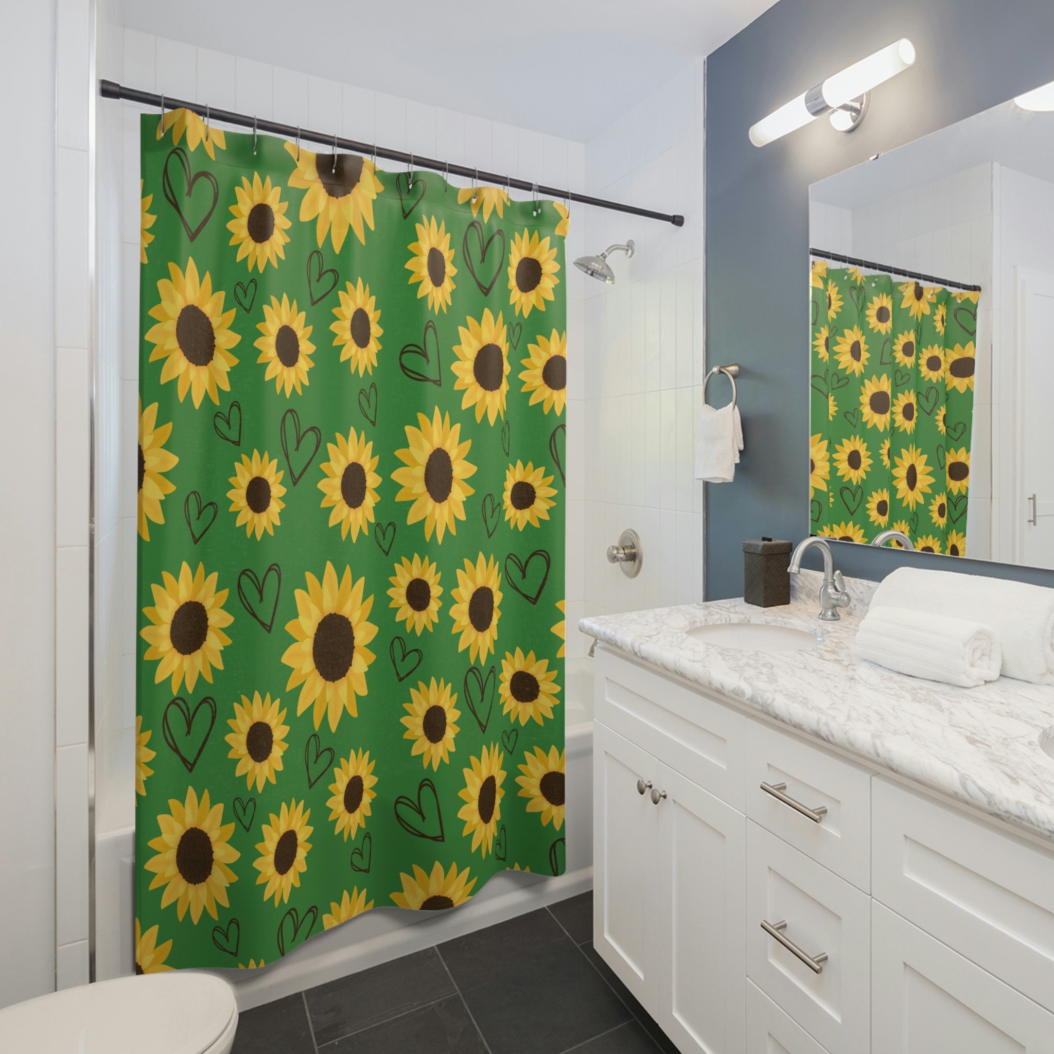 Sunflower Shower Curtain For Nature Lovers - For The Love Of Sunflowers