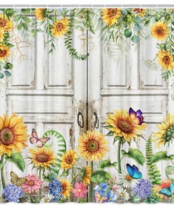 Sunflower Shower Curtain For Summer Bathroom Decor