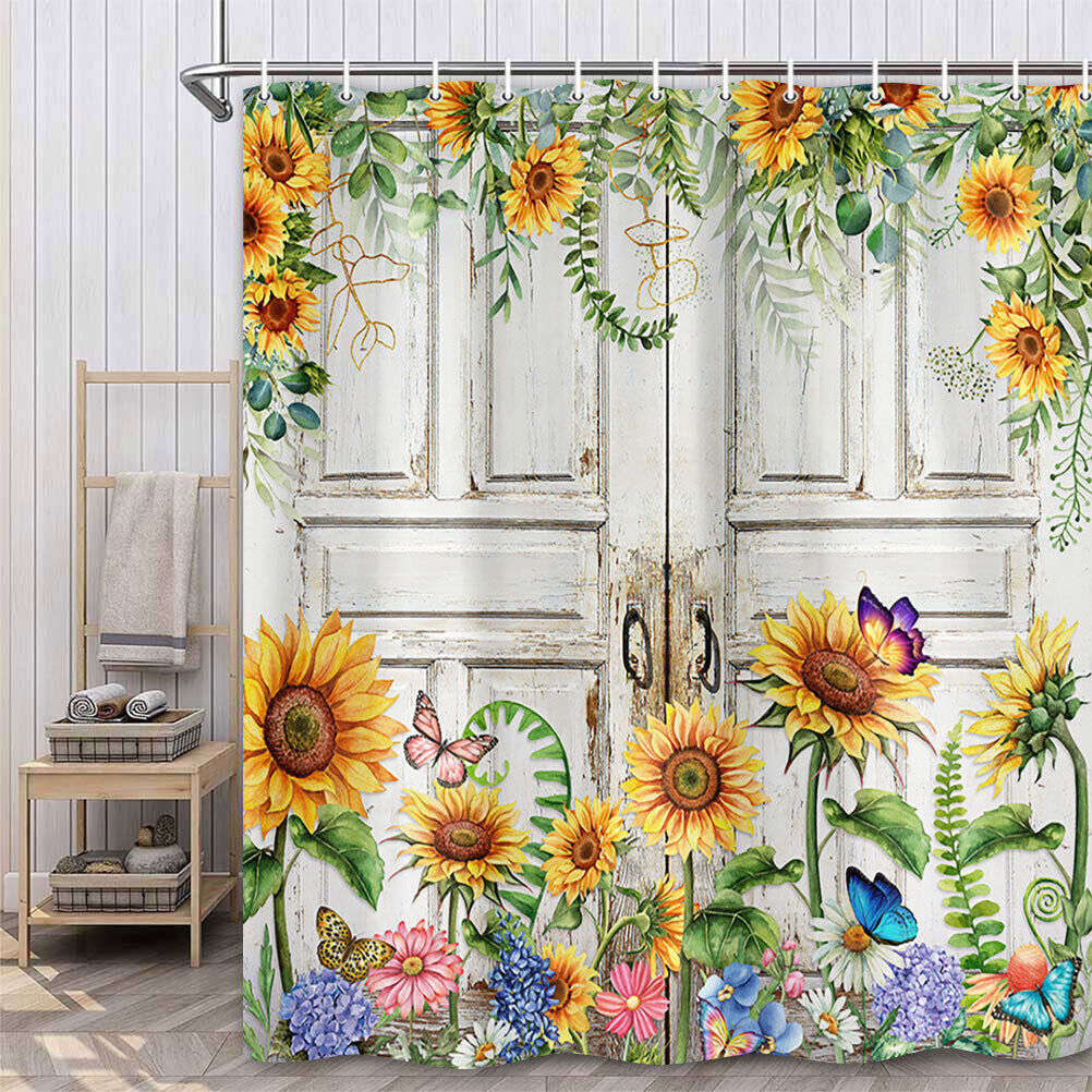 Sunflower Shower Curtain For Summer Bathroom Decor - Image 2