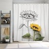 Sunflower Shower Curtain Set with Sping Flowers and Waterproof Fabric for Bathroom Decor