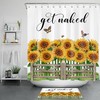 Sunflower Shower Curtain With Funny Words And Butterfly Decors For Bathroom 