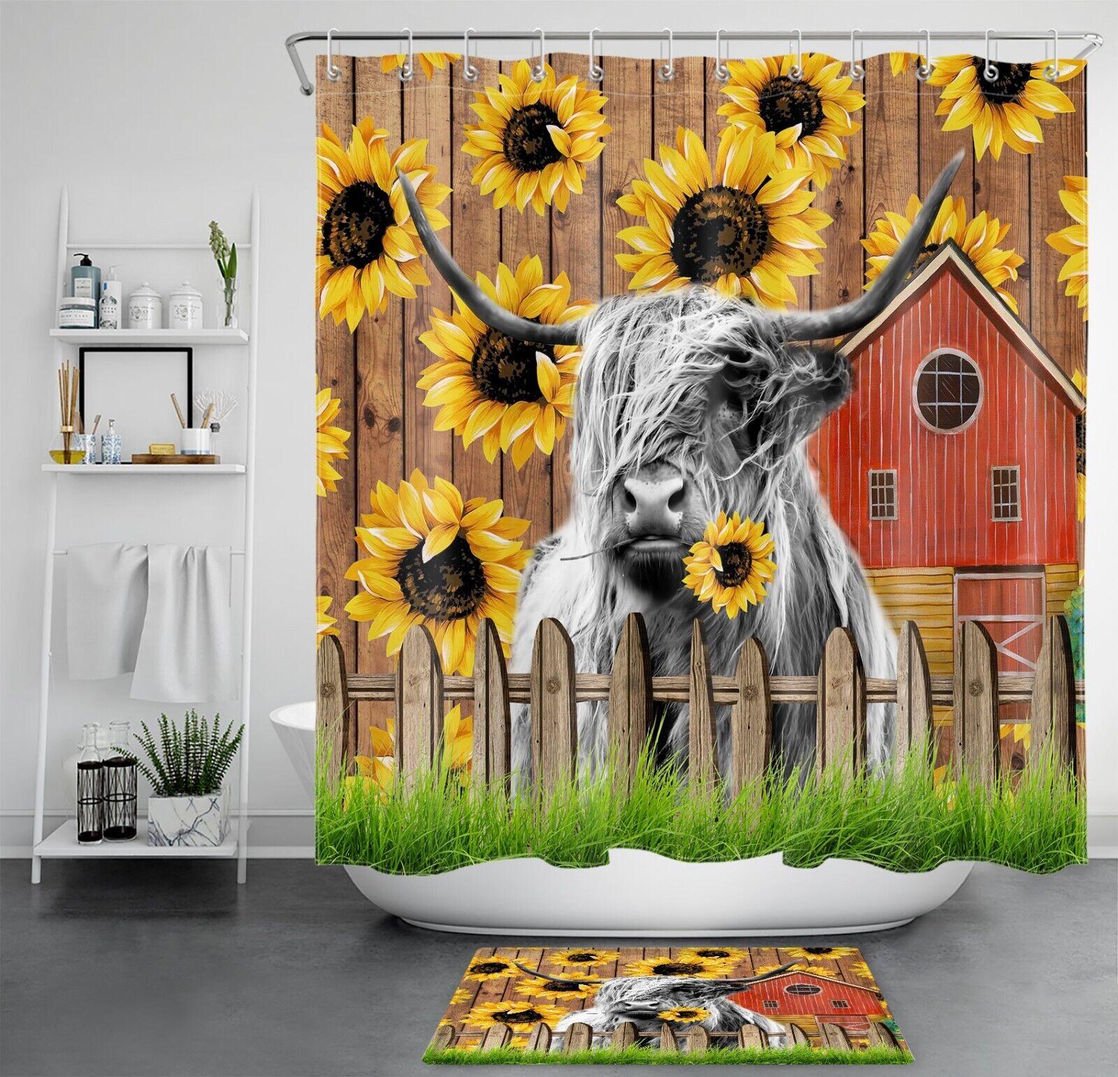 Sunflower Smile Shower Curtain