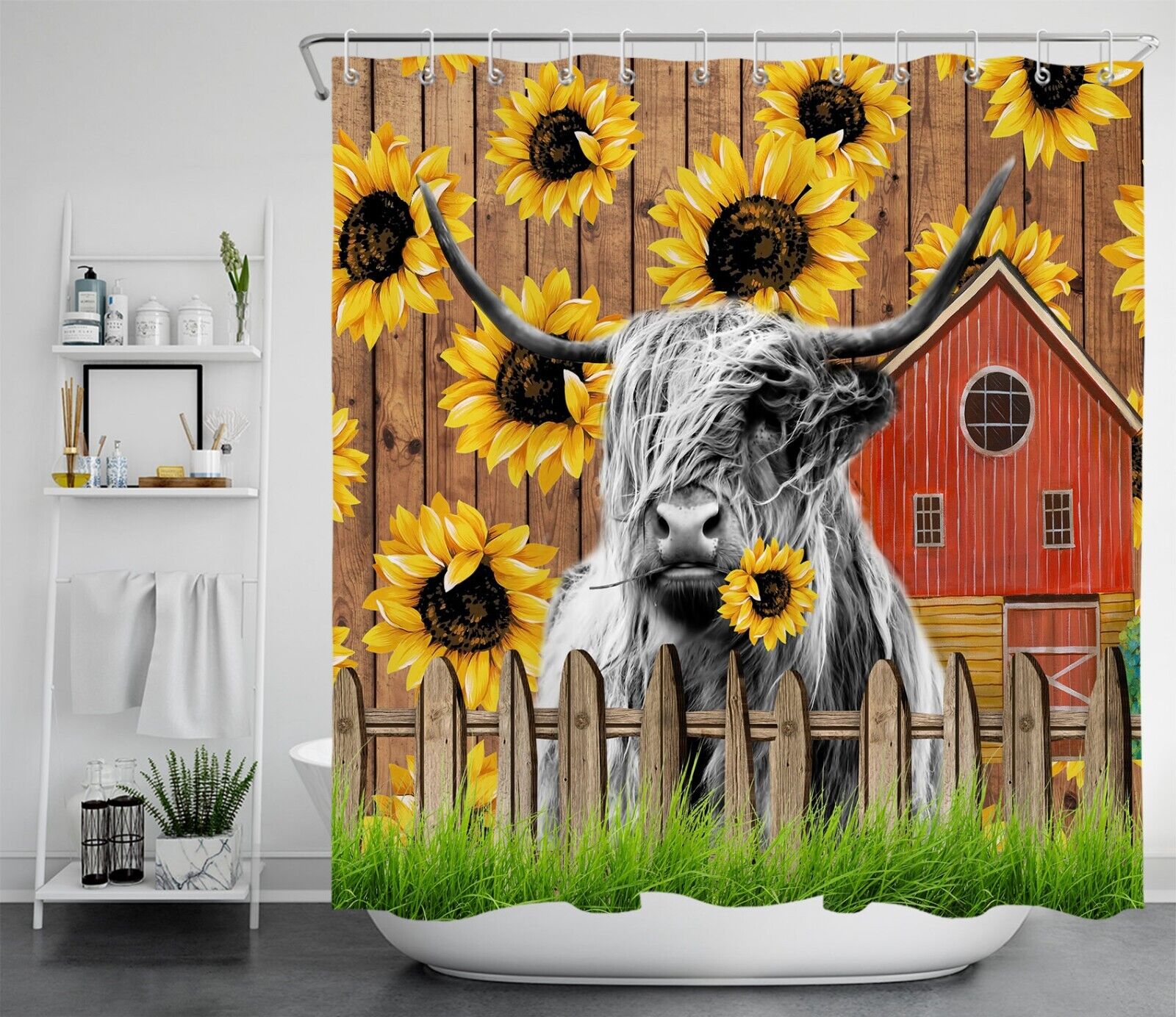Sunflower Smile Shower Curtain - Image 2
