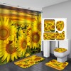 Sunflower Sunset Bathroom Shower Curtain - Waterproof Fabric, Inviting Floral Bathroom Decor