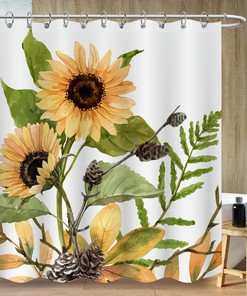 Sunflower Vintage Shower Curtain For A Natural And Cheerful Touch In Your Bathroom