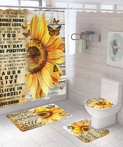 Sunflower Waterproof Shower Curtain Cover for a Sunny and Cheerful Bathroom