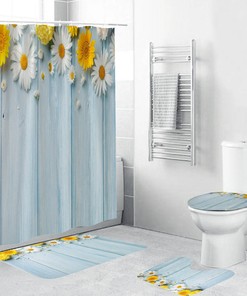 Sunflower Waterproof Shower Curtain For Bathtub Bathroom Farmhouse Decoration
