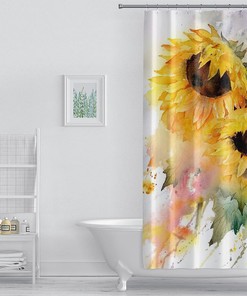 Sunflower Waterproof Shower Curtain for Colorful Bathrooms