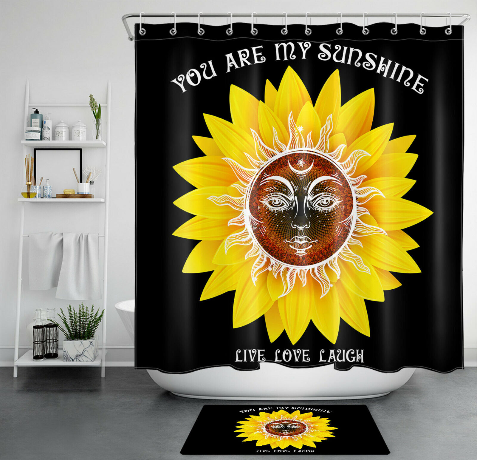 Sunflower You Are My Sunshine Boho Bathroom Accessory