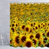 Sunflower and Flower Print Shower Curtain for Bath Decor