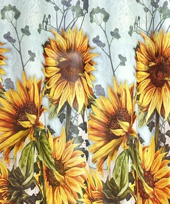 Sunflower with Farmhouse Floral Accents Bathroom Shower Curtain