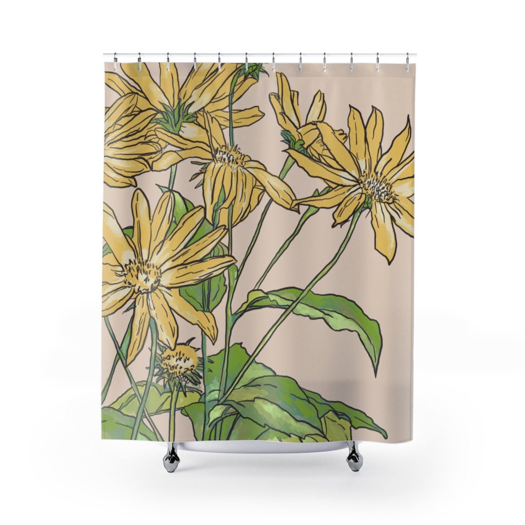 Sunflowers Decorative Shower Curtain For A Warm Welcome