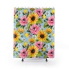 Sunflowers Floral Shower Curtain for Her, Best Friend Gift, Trendy Bathroom Decoration
