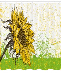 Sunflowers Floral Shower Curtain for a Sunny and Inviting Bathroom Atmosphere