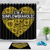 Sunflowers Heart Shape Shower Curtain For Nature Lovers