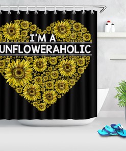 Sunflowers Heart Shape Shower Curtain For Nature Lovers