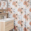 Sunflowers In Stripes Grey And White Striped Floral Shower Curtain