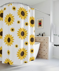 Sunflowers Print Shower Curtain for a Bright and Happy Bathroom Decor