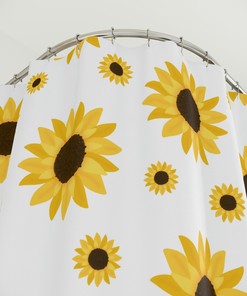 Sunflowers Print Shower Curtain for a Bright and Happy Bathroom Decor