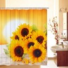 Sunflowers in The Sunset Shower Curtain Durable Waterproof Fabric Bathroom Curtain
