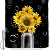 Sunflowers on The Bottle Shower Curtain - Cheerful Bathroom Decor