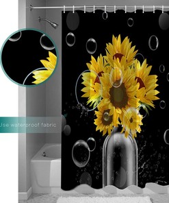 Sunflowers on The Bottle Shower Curtain - Cheerful Bathroom Decor