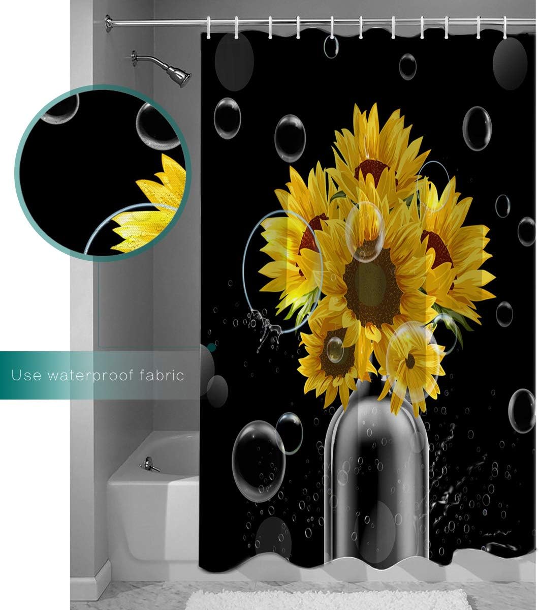 Sunflowers on The Bottle Shower Curtain - Cheerful Bathroom Decor