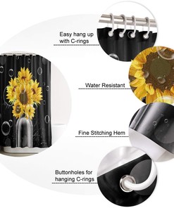 Sunflowers on The Bottle Shower Curtain - Cheerful Bathroom Decor