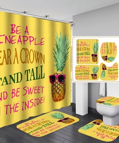 Sunglasses Pineapple Fruit 3D Print Shower Curtain For Bathroom