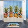 Sunglasses Pineapples Summer Beach Shower Curtain, Waterproof Bathroom Decor