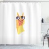 Sunglasses Wearing Llama Shower Curtain - Cool Animal Print Bathroom Decor for Kids 