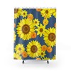 Sunny Days Blue Sunflower Shower Curtain for a Bright Look