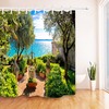 Sunny Garden Scenic Shower Curtain, Waterproof Fabric with Hooks, Perfect Bathroom Decor 