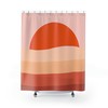 Sunny Mid-Century Modern Shower Curtain, Retro Style Bathroom Decor, Unikat Unique Design