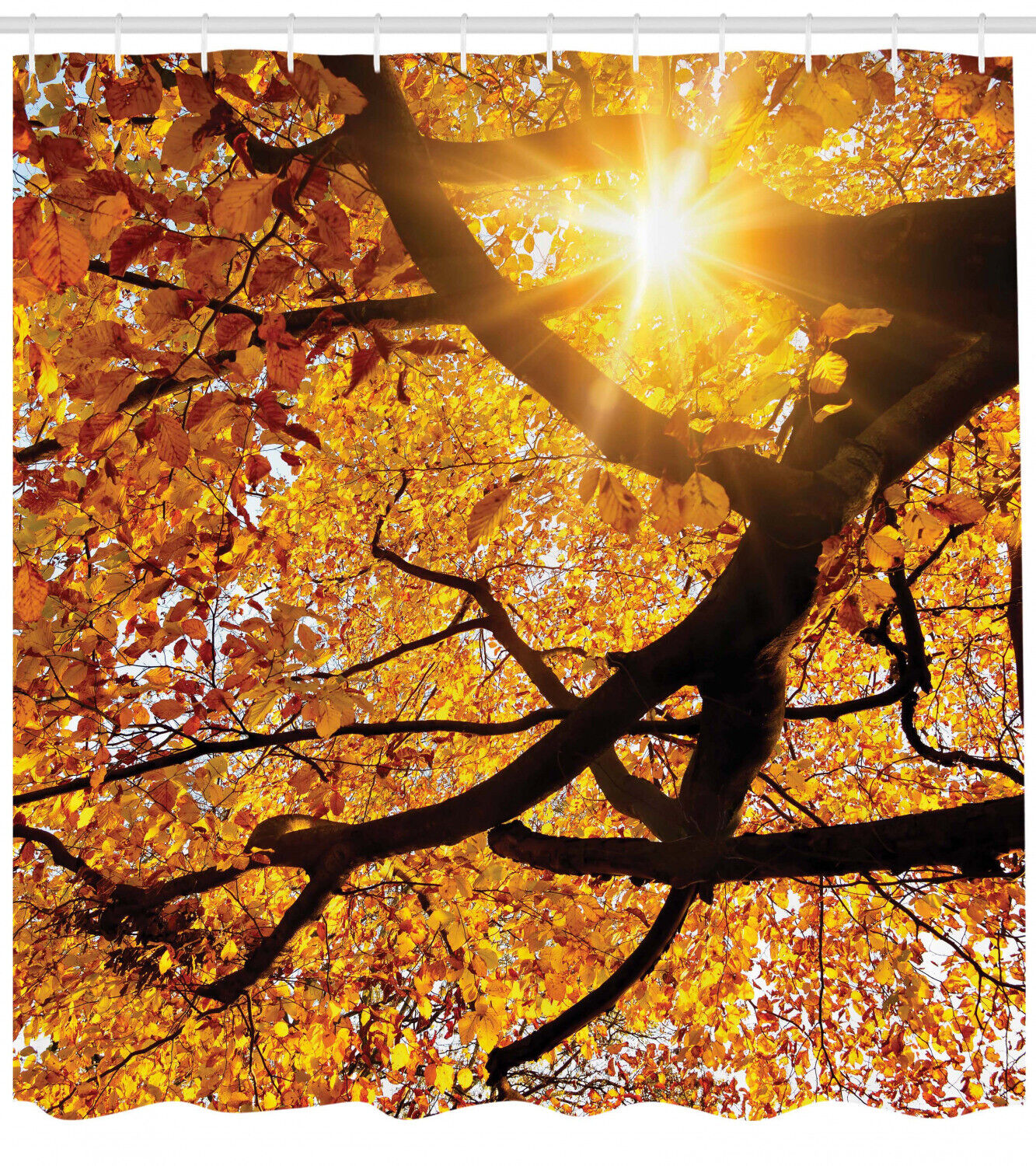 Sunny October Harvest Print Shower Curtain for a Warm and Welcoming Bathroom Atmosphere