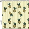 Sunny Pineapple Patterns Print Shower Curtain for Bathroom Decor