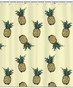 Sunny Pineapple Patterns Print Shower Curtain for Bathroom Decor