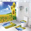 Sunny Sunflower Bathroom Mats and Shower Curtain Set to Add A Pop of Color to Your Bathroom
