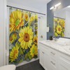 Sunny Watercolor Blooms Shower Curtain, Yellow Floral Pattern, Perfect Spring Bathroom Decor 