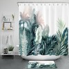 Sunny Watercolor Palm Leaf Tropical Shower Curtain for Bright Bathrooms