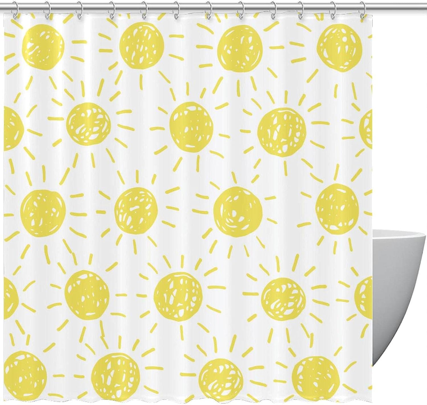 Sunny Yellow Shower Curtain to Brighten Up Your Bathroom